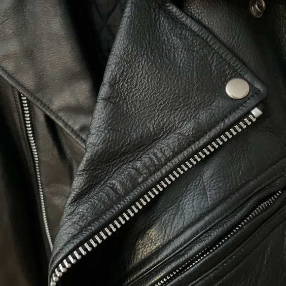 Vintage FMC Classic Black Leather Motorcycle Jacket❤️🏍️ - Picture 9 of 16